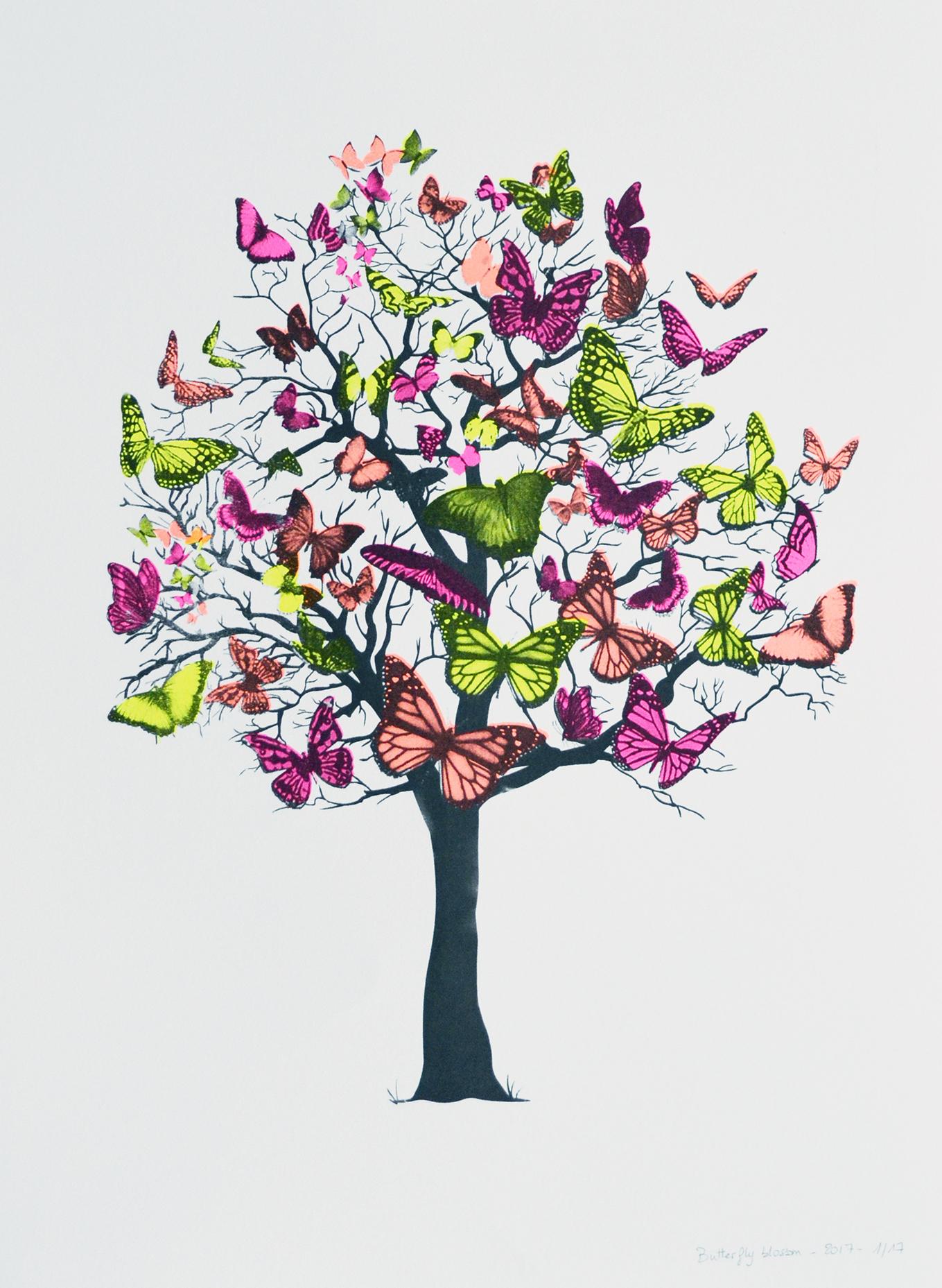 Schmetterlingsblüte, Anne Storno, Druck in limitierter Auflage, zeitgenössische Kunst