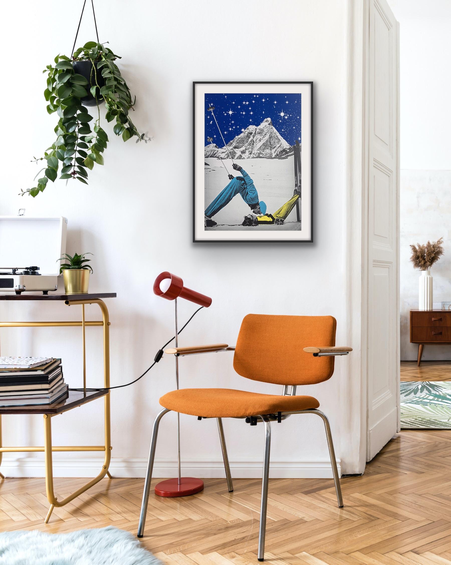 Ski Paradise, Anne Storno, Limited Edition print, Sport art, Skiiing art - Print by Anne Storno 