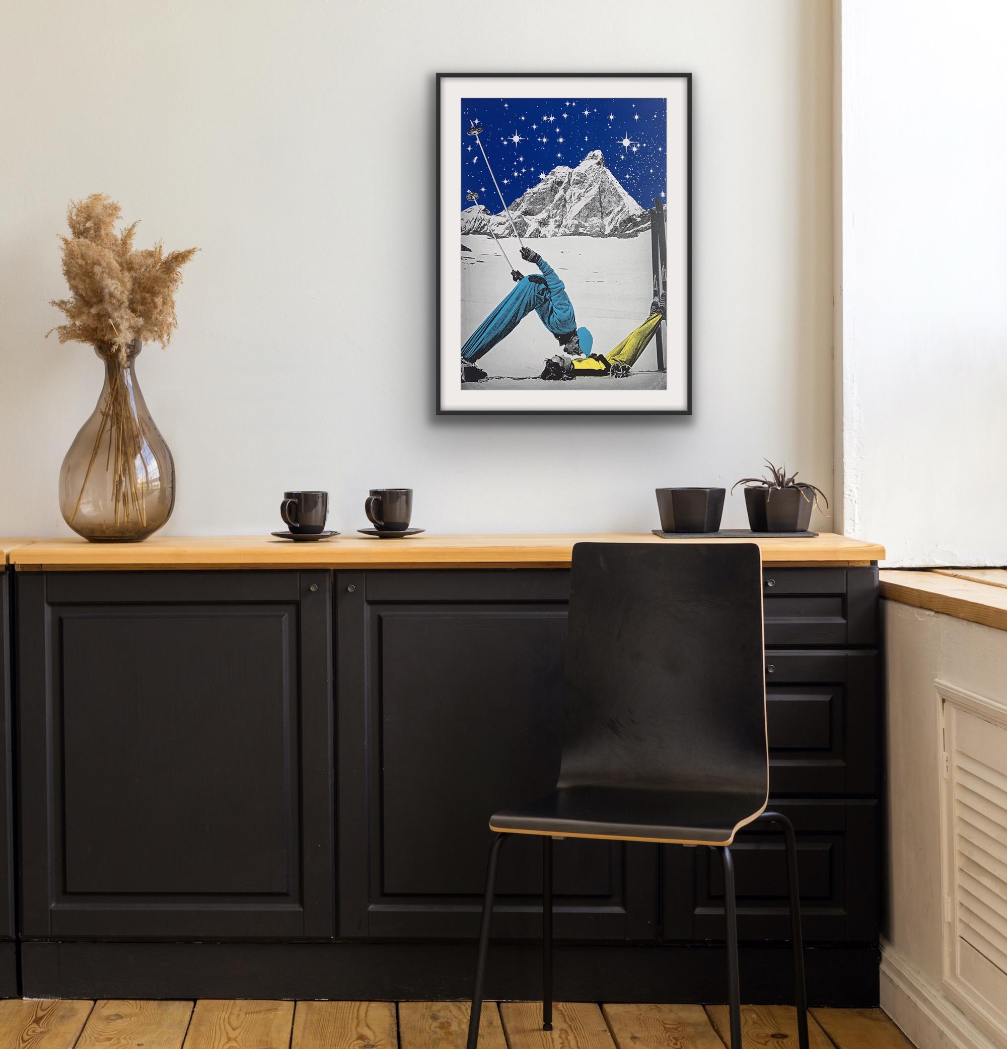 Ski Paradise, Anne Storno, Limited Edition print, Sport art, Skiiing art - Contemporary Print by Anne Storno 