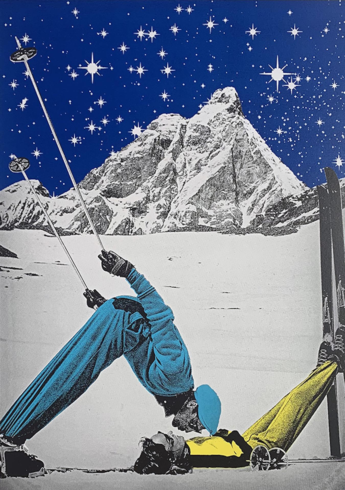 Paraíso del esquí, Impresión en edición limitada, Arte deportivo, Arte del esquí