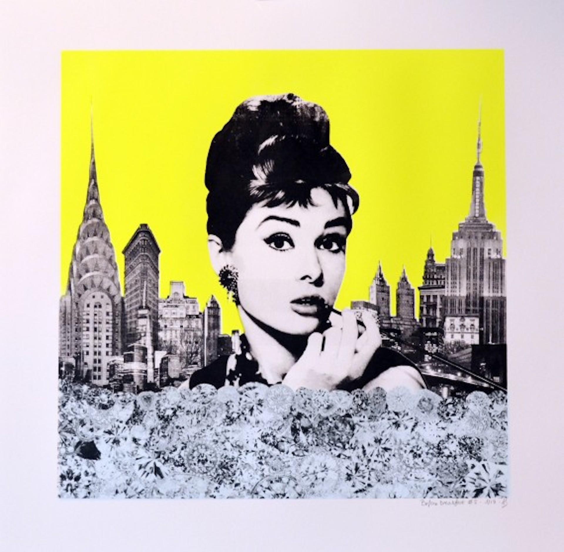 Anne Storno
Before Breakfast
Limited Edition Print
Edition of 17
Image size : 45 X 45 cm
Paper size : 60 X 60 cm
Sold Unframed
Please note that insitu images are purely an indication of how a piece may look.

The iconic Audrey Hepburn is surrounded