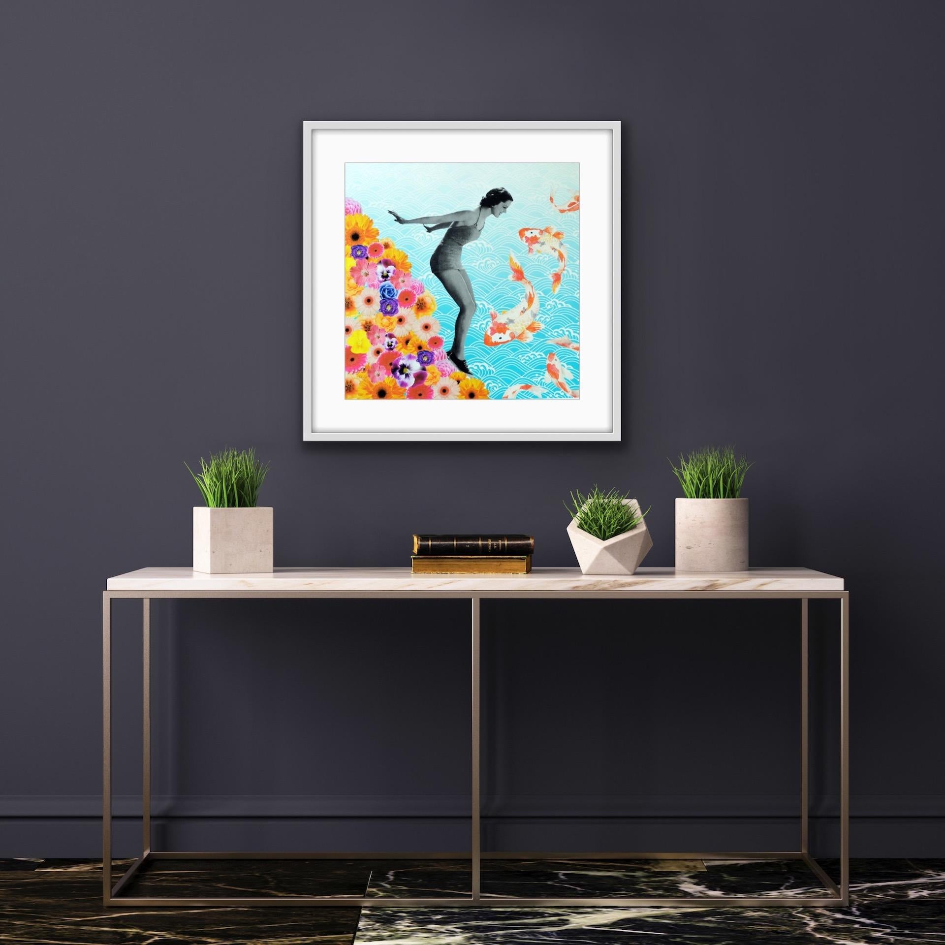 Anne Storno
Water Baby
A limited edition of 30.
Image Size: H:50 cm x W:50 cm
Paper Size: H60cm x W60cm
Sold Unframed
Please note that in situ images are purely an indication of how a piece may look.


A bright and colourful hand made screen print,