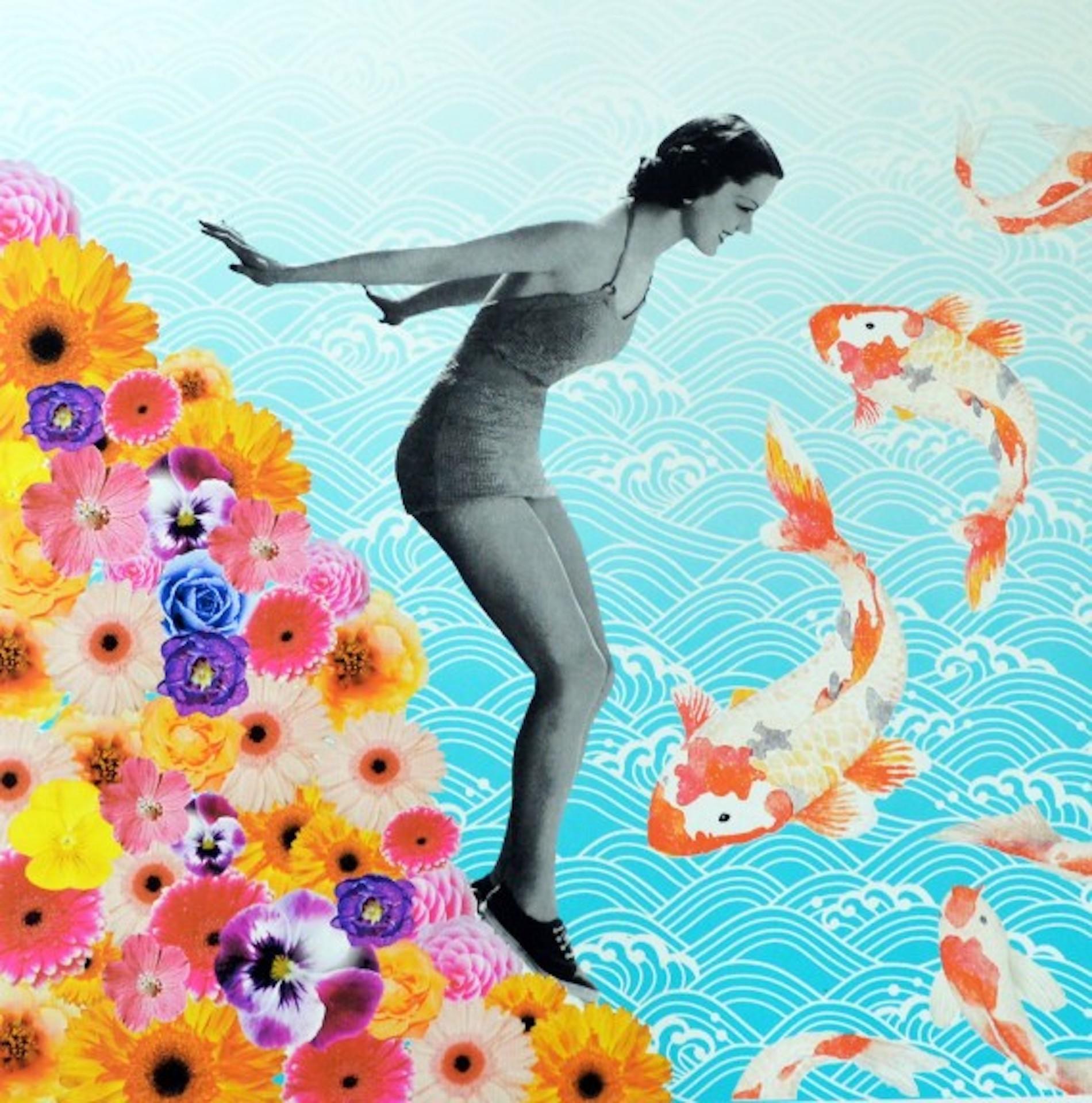Anne Storno, Water Baby, Affordable Art, Colourful Art Limited Edition Print For Sale 2