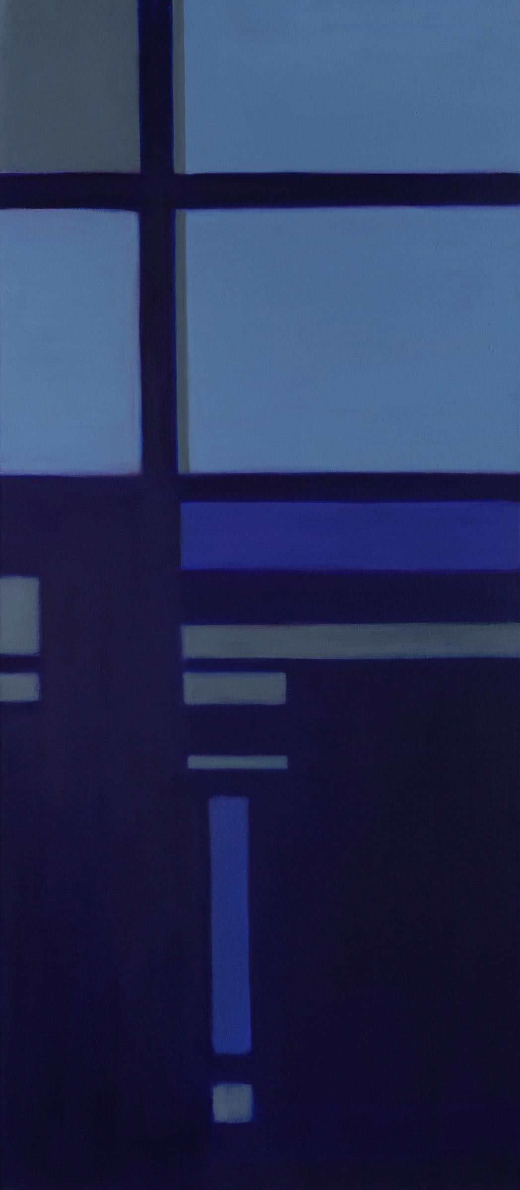 Anne Subercaseaux Interior Painting – Blaues Manhattan