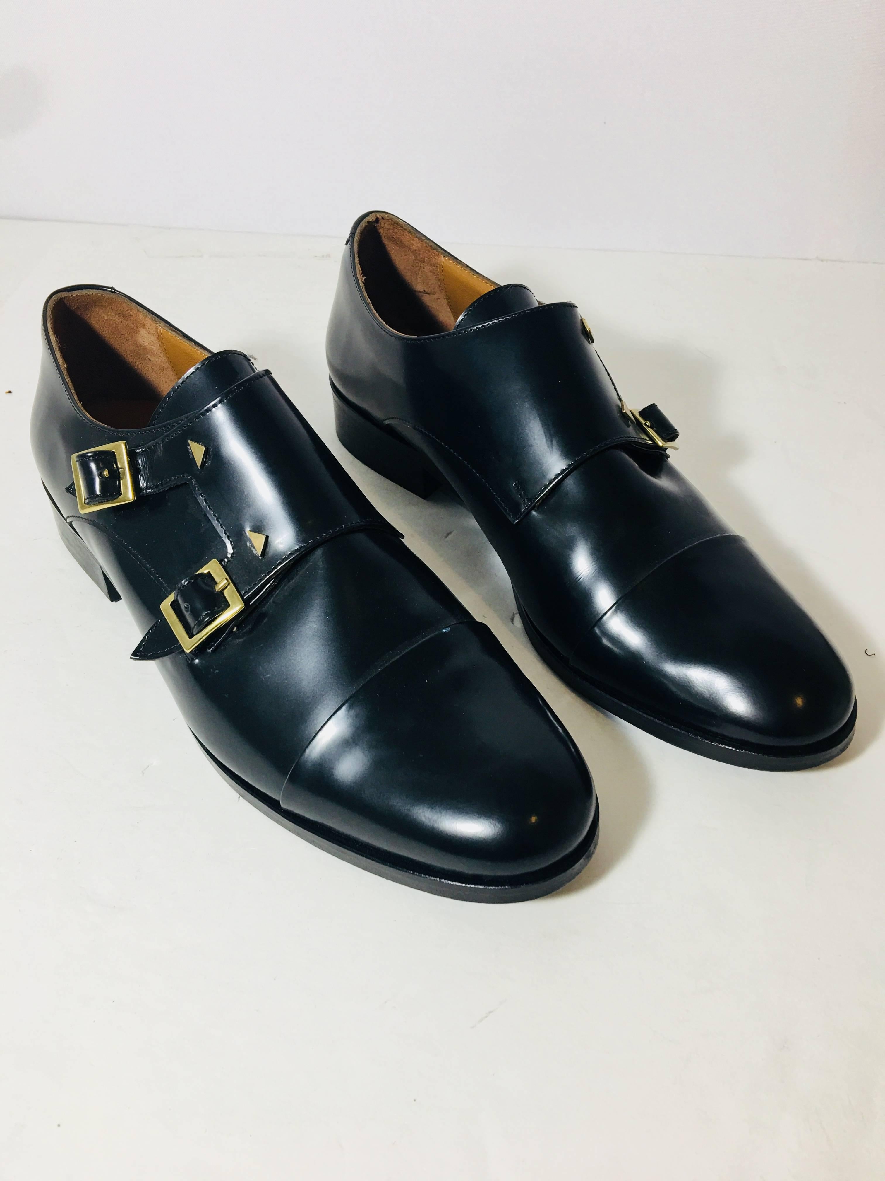 Anne Thomas Oxford Shoes- Patent Leather with Buckle Closure