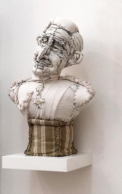 Prince Charles Fabric Sculpture, whimsical and comical, by Anne Valérie Dupond