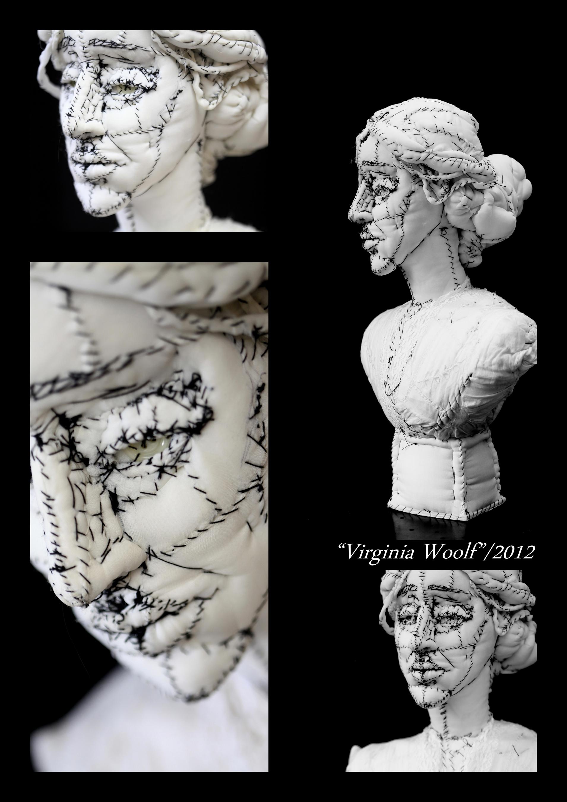 Escultura de tela de Virginia Woolfe, caprichosa y literaria, de Anne Valérie Dupond en venta 1