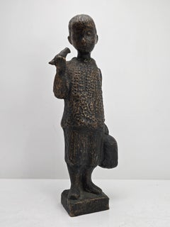 Anne Van Kleeck Bronze Sculpture Bird Boy Modernist