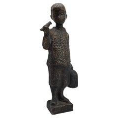 Anne Van Kleeck Bronze Sculpture Bird Boy Modernist