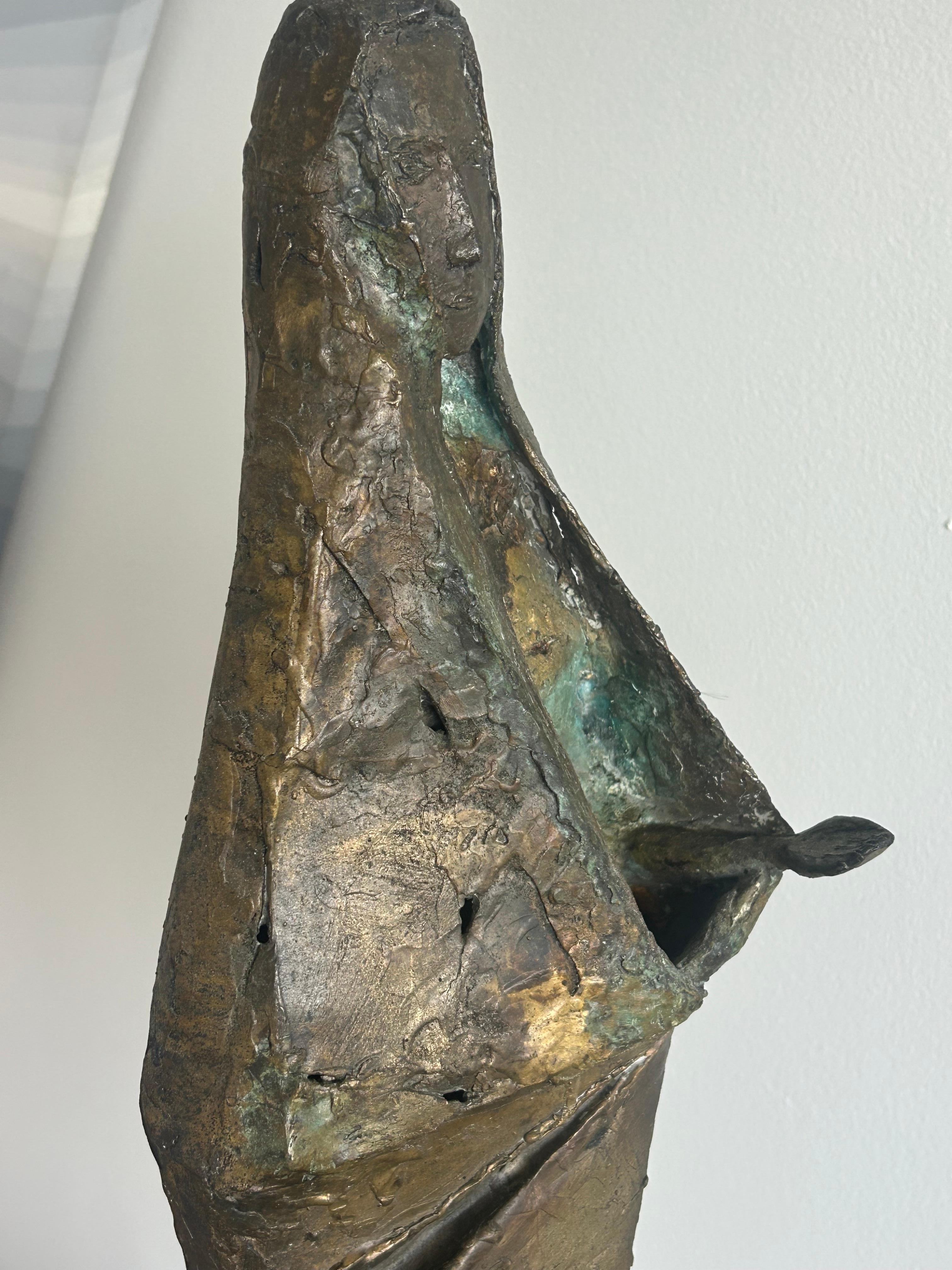 Anne Van Kleeck donna in piedi in bronzo brutalista in vendita 2