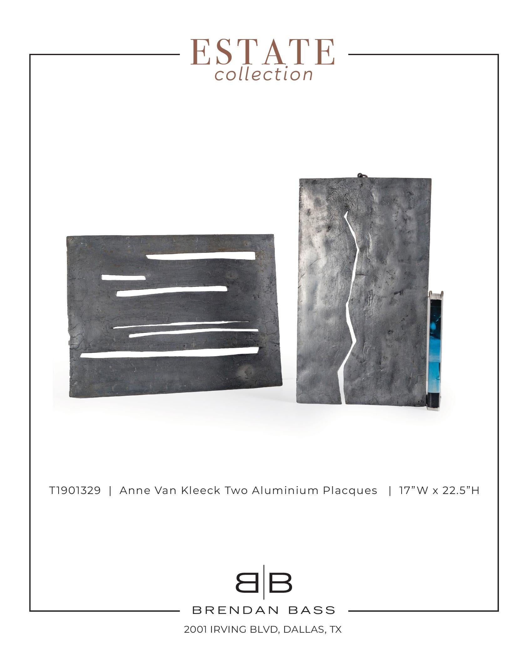 20th Century Anne Van Kleeck Two Aluminum Plaques For Sale