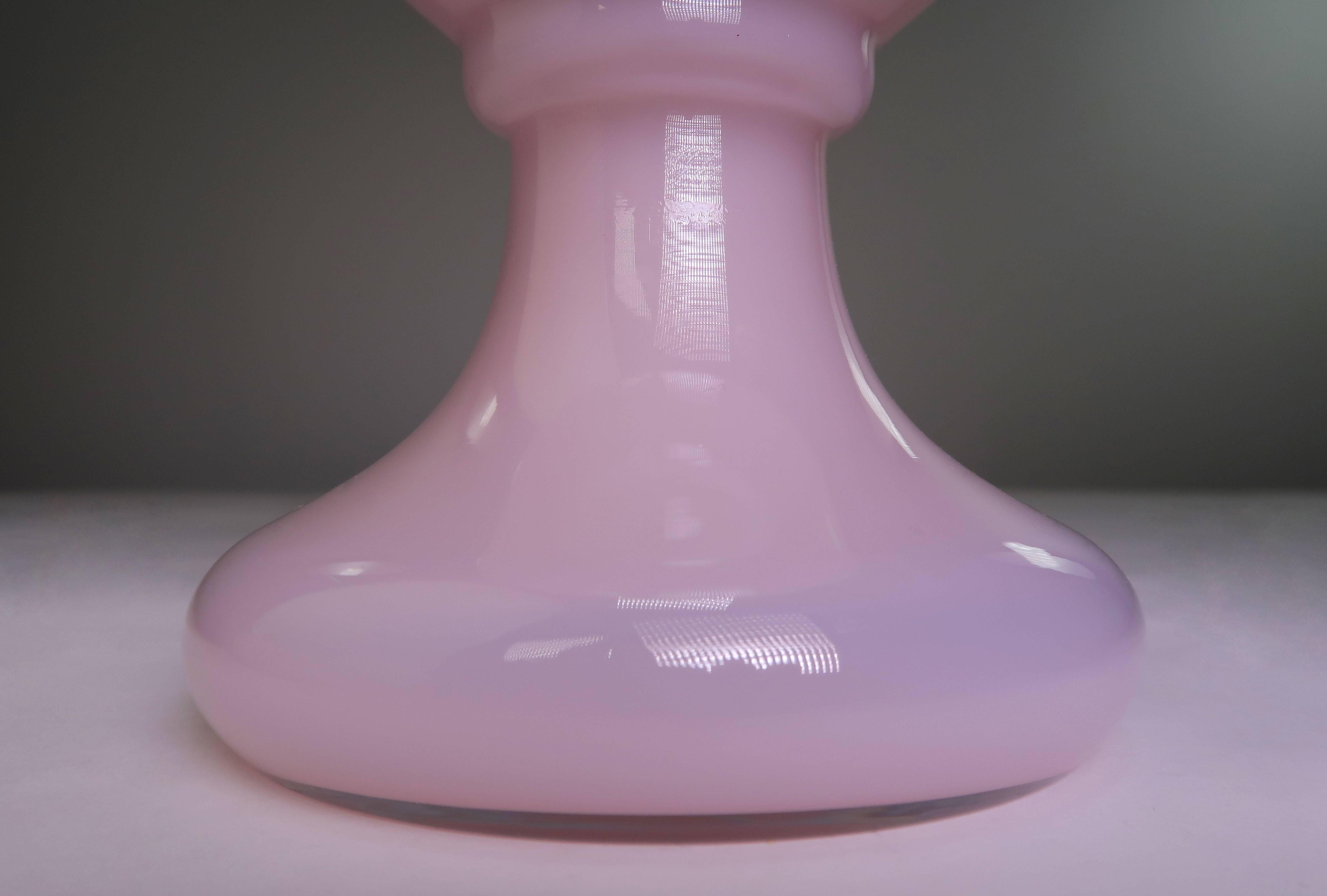 Danish Halling-Koch for Royal Copenhagen Rose Pink Glass Table Lamp, 1980s For Sale