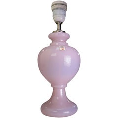 Vintage Halling-Koch for Royal Copenhagen Rose Pink Glass Table Lamp, 1980s