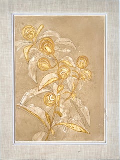"Aguatinta moderna de mediados de siglo "Pomme d' Amour  Original floral de Anne Walker