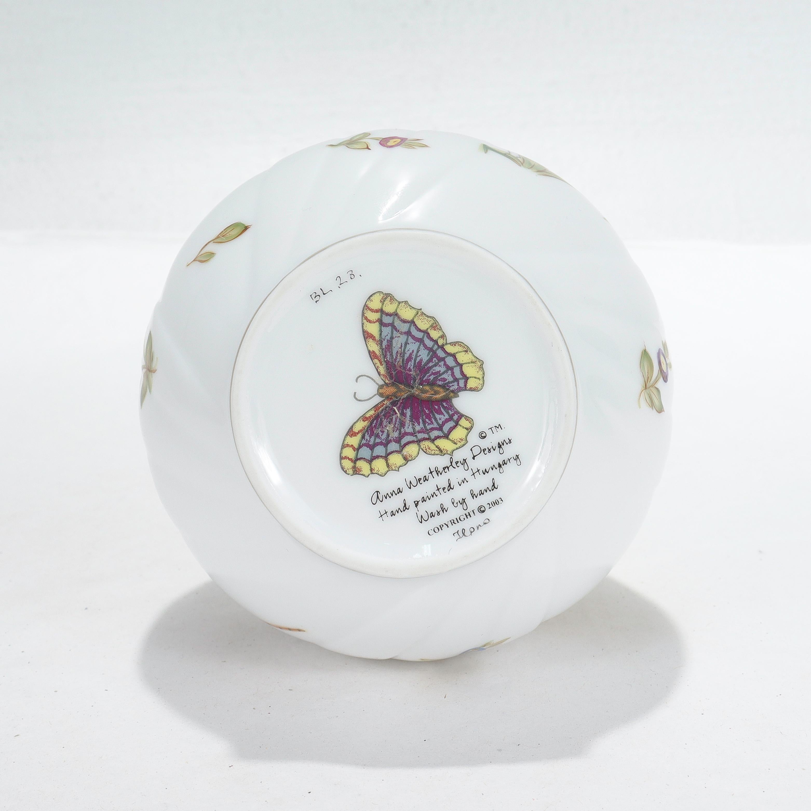 Anna Weatherley Handpainted Budapest Spring Butterfly & Dragonfly Porcelain Vase 7