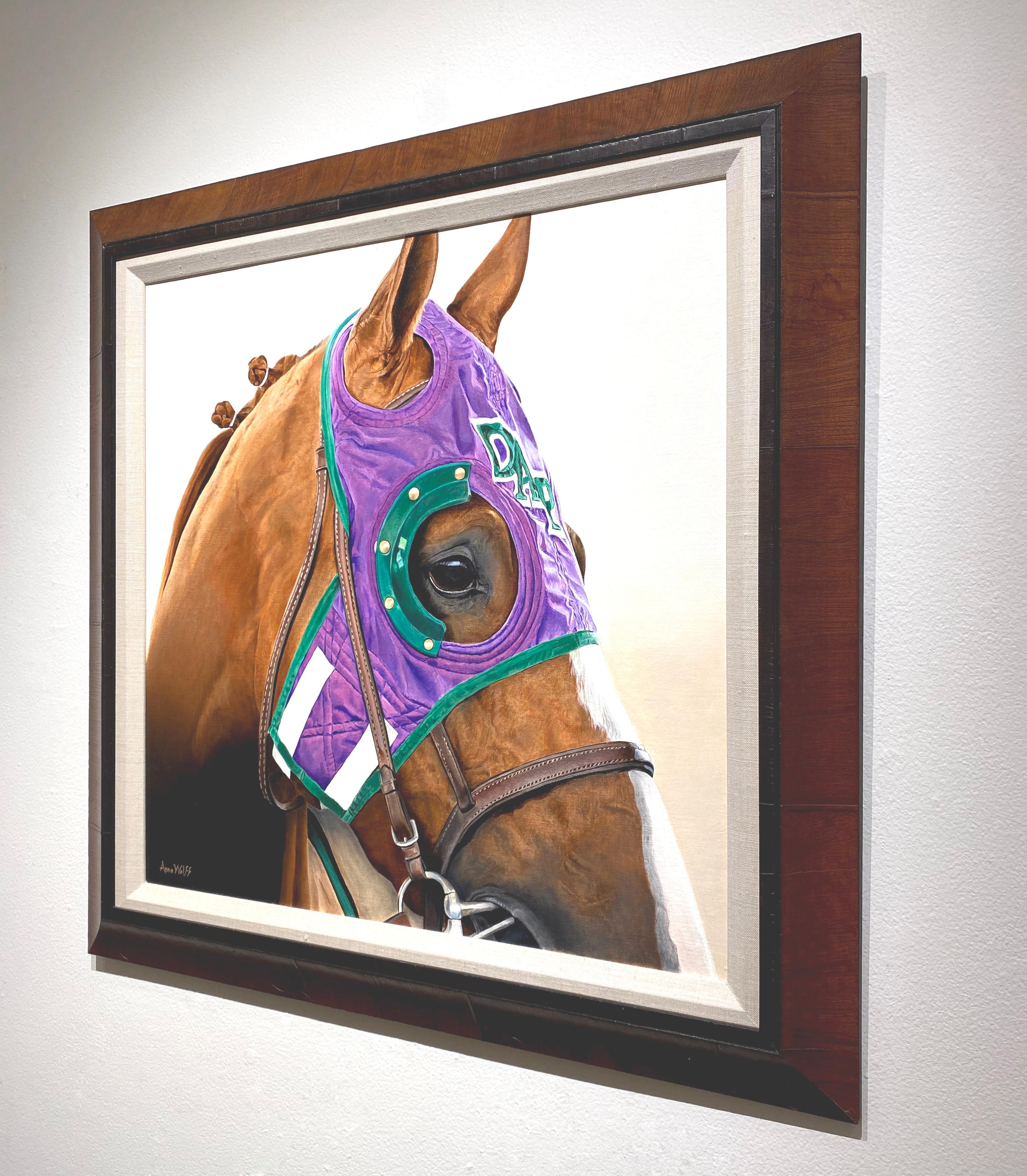 Anne Wolff, „California Chrom“, Equine-Rennsporträt Öl auf Leinwand im Angebot 2