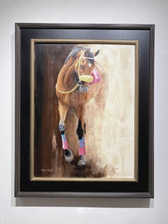 Anne Wolff, "In the Sunlight", Racing Equine Oil Painting on Canvas