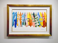 Anne Wolff, "Sedas II", Pintura al óleo sobre lienzo "Sedas de carreras de jinetes", 2018