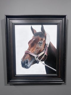 Anne Wolff, "Thorpedo Anna", 24x20 Equine Racing Portrait Oil on Canvas