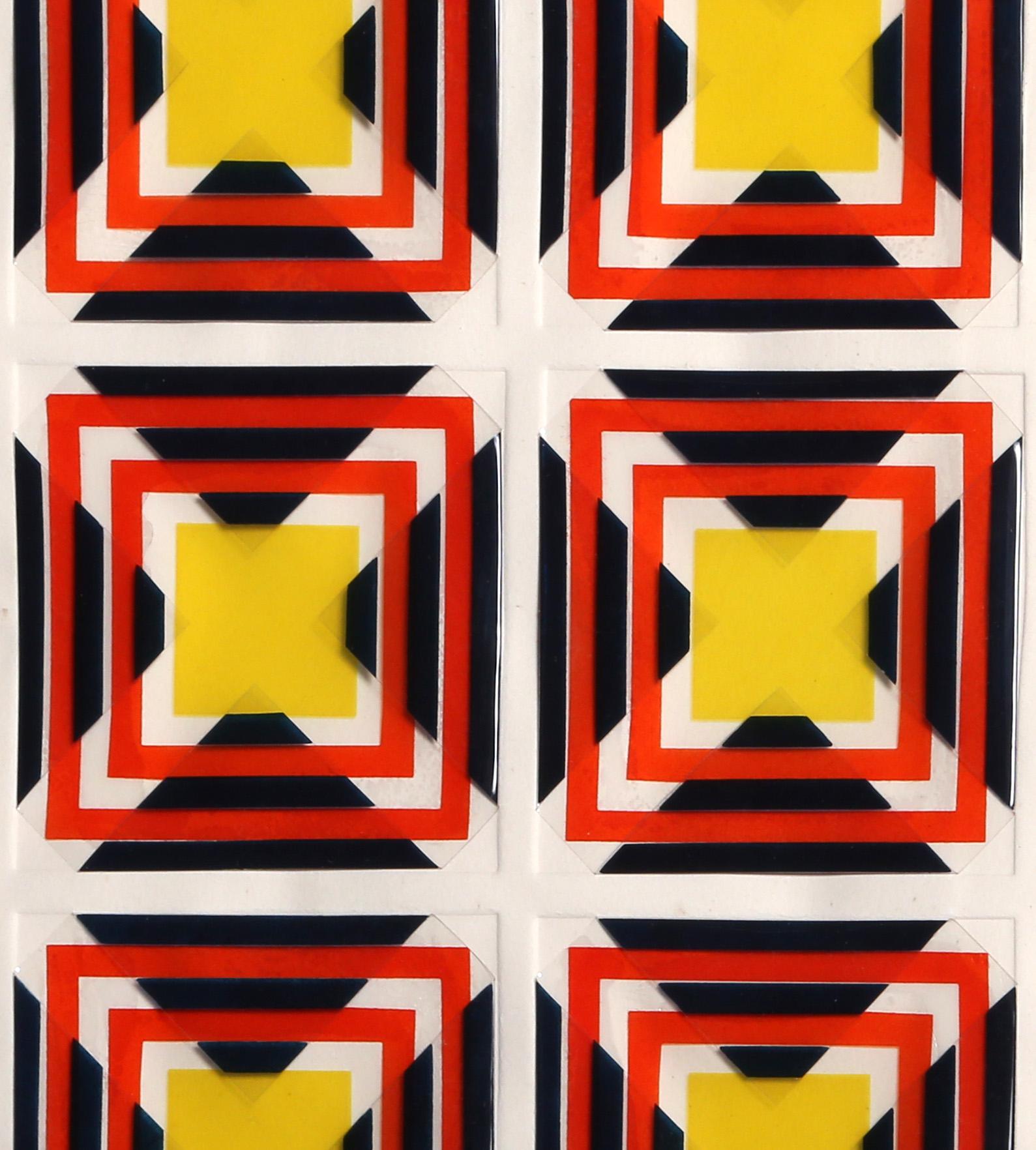 Artist: Anne Youkeles, Austrian (1920 - )
Title: Kaleidoscope
Year: 1969
Medium: 3-D Silkscreen on plastic, signed, numbered, dated, and titled in pencil 
Size: 23 x 22 in. (58.42 x 55.88 cm)
Frame: 28 x 28 inches
