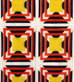 Kaleidoskop, geometrischer 3-D-Siebdruck von Anne Youkeles, 1969