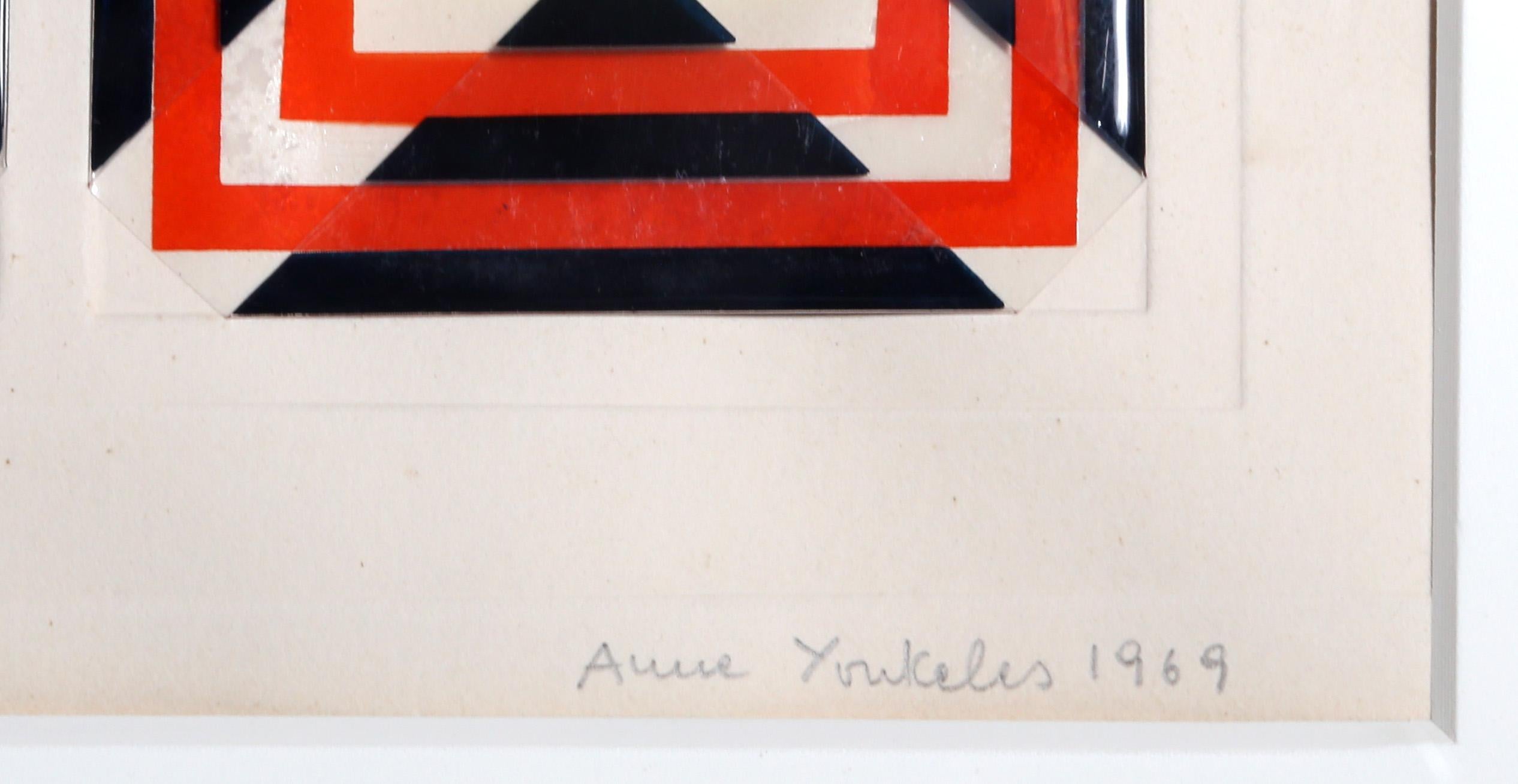 Kaleidoscope, Geometric 3-D Screenprint by Anne Youkeles 1969 For Sale 2