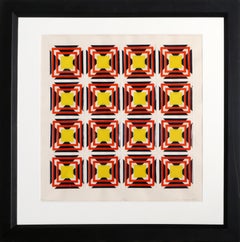 Kaleidoscope, Geometric 3-D Screenprint by Anne Youkeles 1969