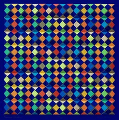 Persian Garden, Op Art 3D Color Silkscreen w/ Arches paper backing Signed/N '70s