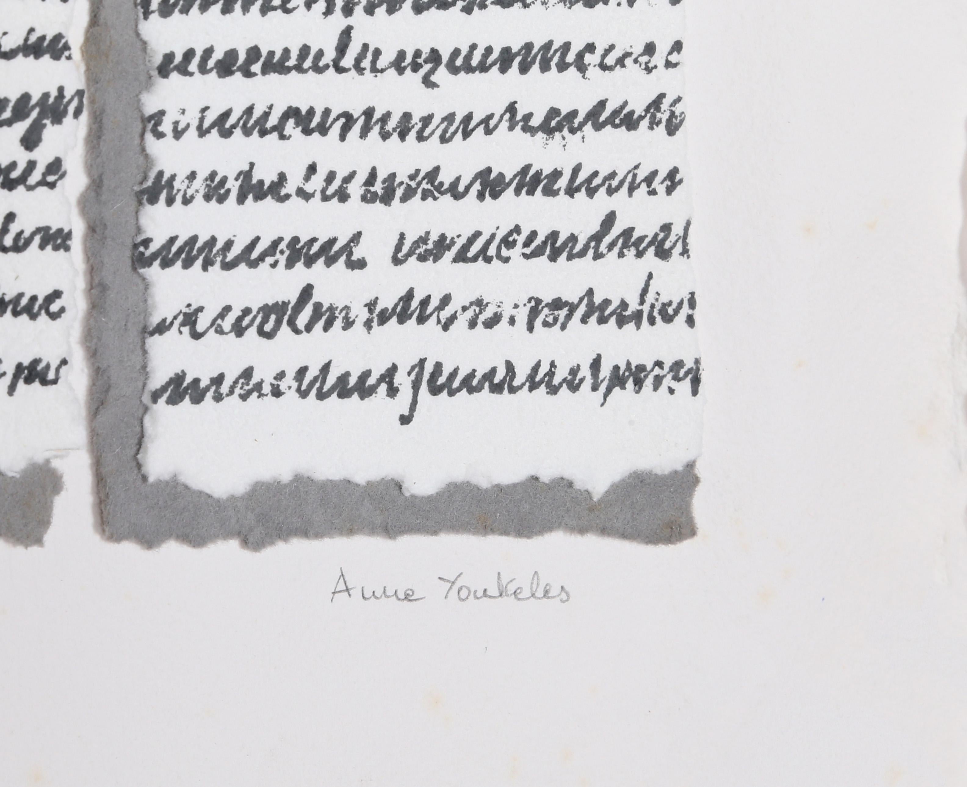 Guión, collage de papel fundido a mano de Anne Youkeles en venta 3
