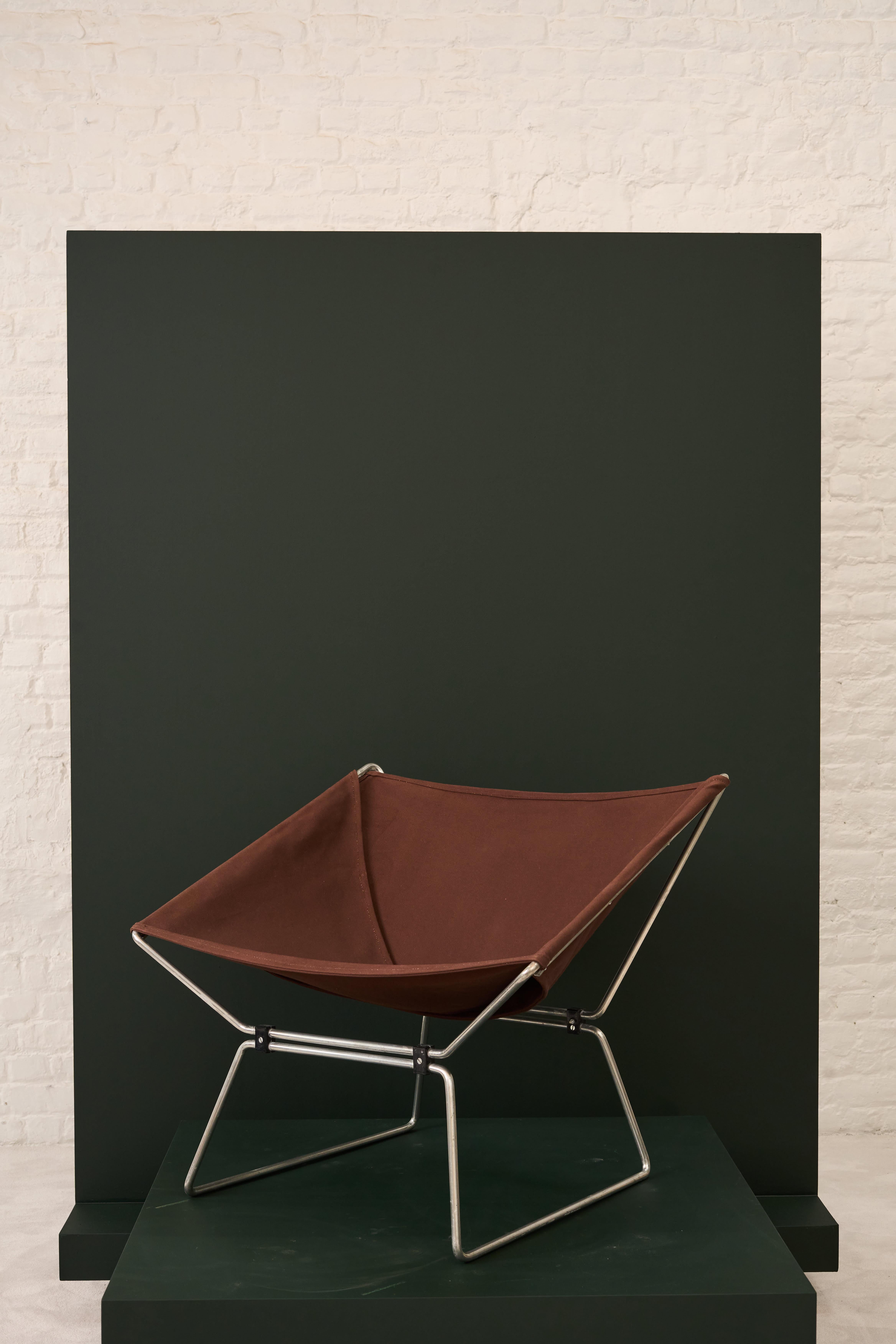 Métal CHAISE LOUNGE ANNEAU AP-14 Pierre Paulin pour Polak