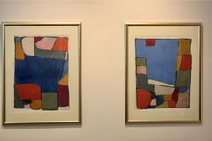 Anneke Umbgrove – ‘Compositie Landschap’, Acrylic on Paper, Signed