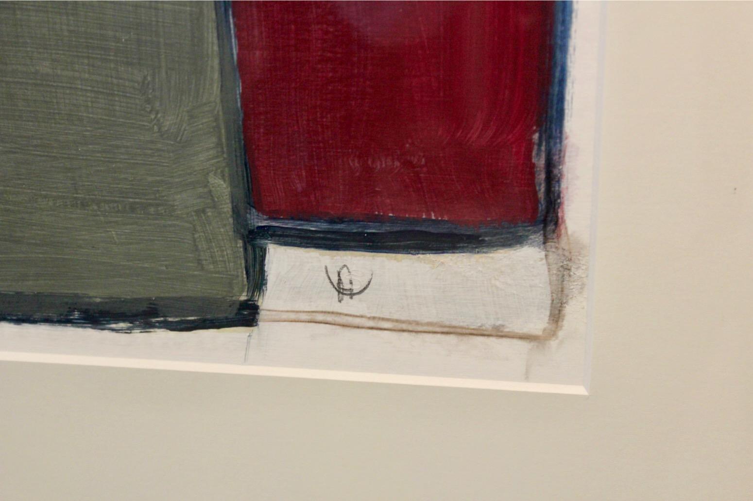 20th Century Anneke Umbgrove – ‘Compositie Landschap’, Acrylic on Paper, Signed For Sale