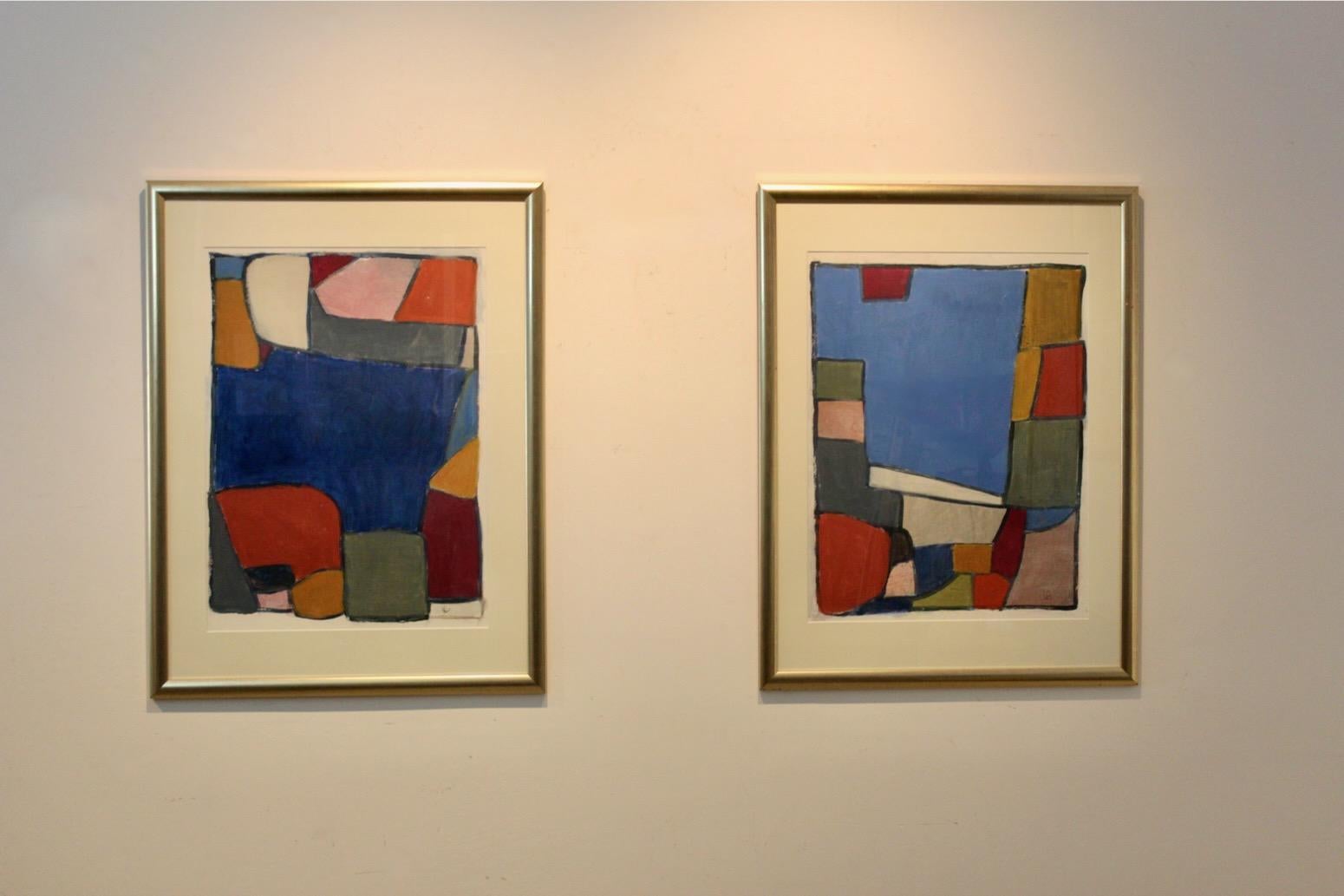 Anneke Umbgrove – ‘Compositie Landschap’, Acrylic on Paper, Signed Acrílico en venta