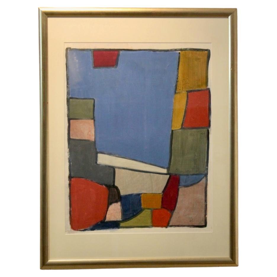 Anneke Umbgrove – ‘Compositie Landschap’, Acrylic on Paper, Signed en venta