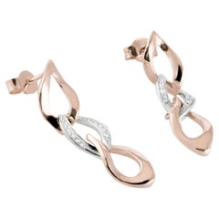 Annellino Italian Fine Jewellery Boucles d'oreilles en or rose 18kt et diamant blanc
