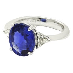 Verlobungsring, italienischer feiner Schmuck, 8,27 Karat Tansanit, weißer Diamant von Anellino