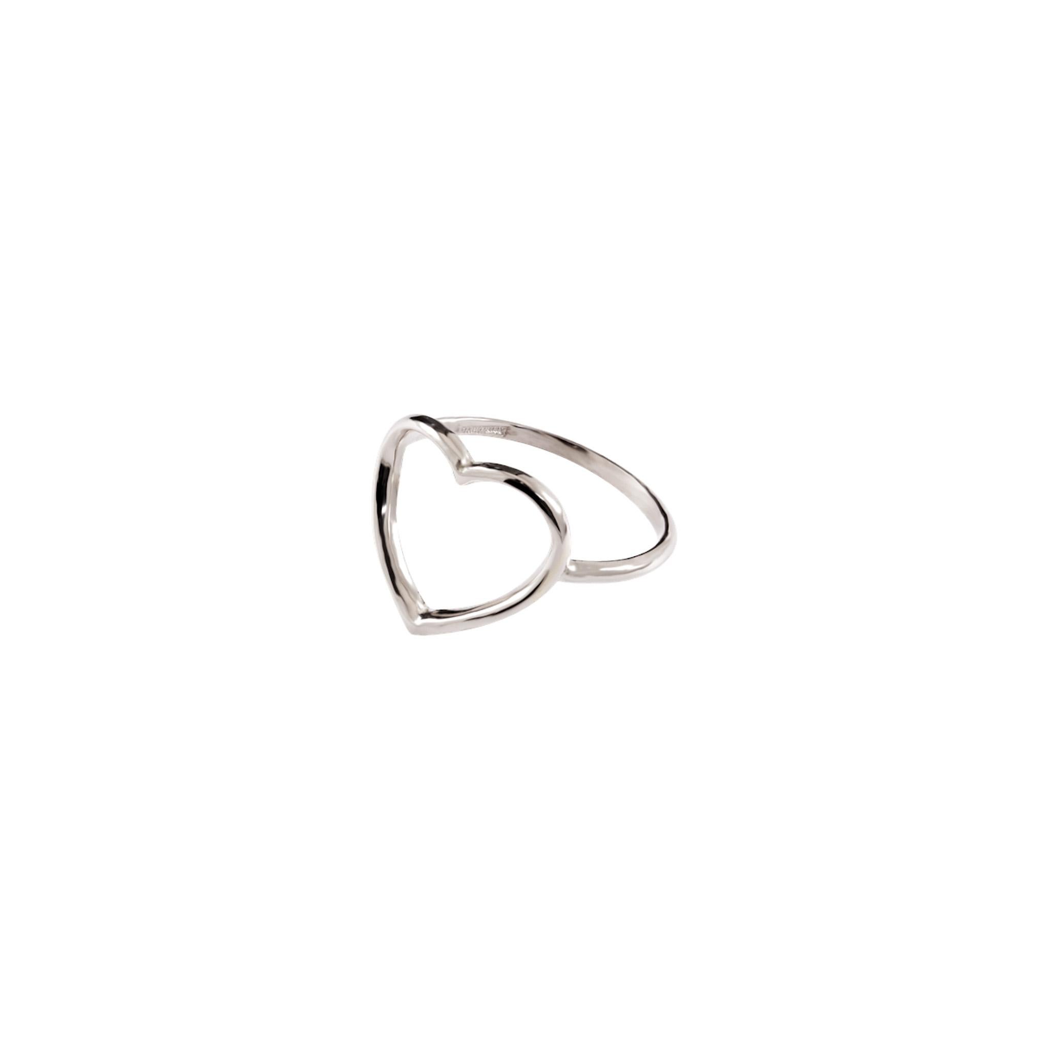 Contemporain Annellino Italian Fine Jewellery Handmade Heart Bague en or rose 18 carats en vente