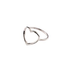 18 Karat Weißgold Ring, italienischer feiner Schmuck, handgefertigtes Herz vonnellino