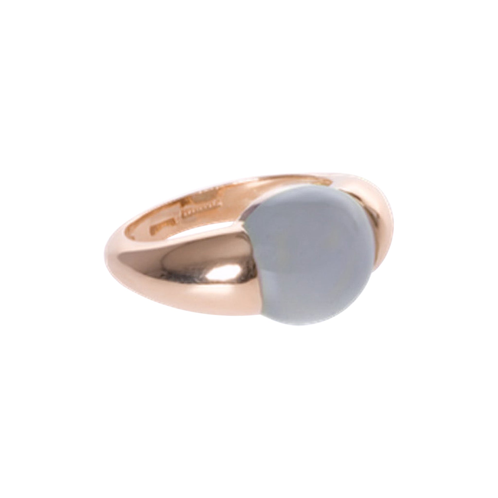 Italienischer feiner Schmuck Lavendel Chalcedon Siegelstil 18k Ring von Anellino