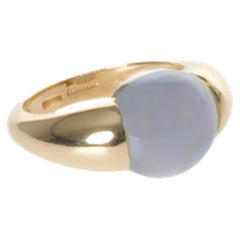 Annellino Italian Fine Jewellery Lavender Chalcedony Signet Style 18k Ring