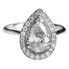 Verlobungsring mit Diamant-Halo aus Weißgold von Anellino, Italienischer feiner Schmuck
