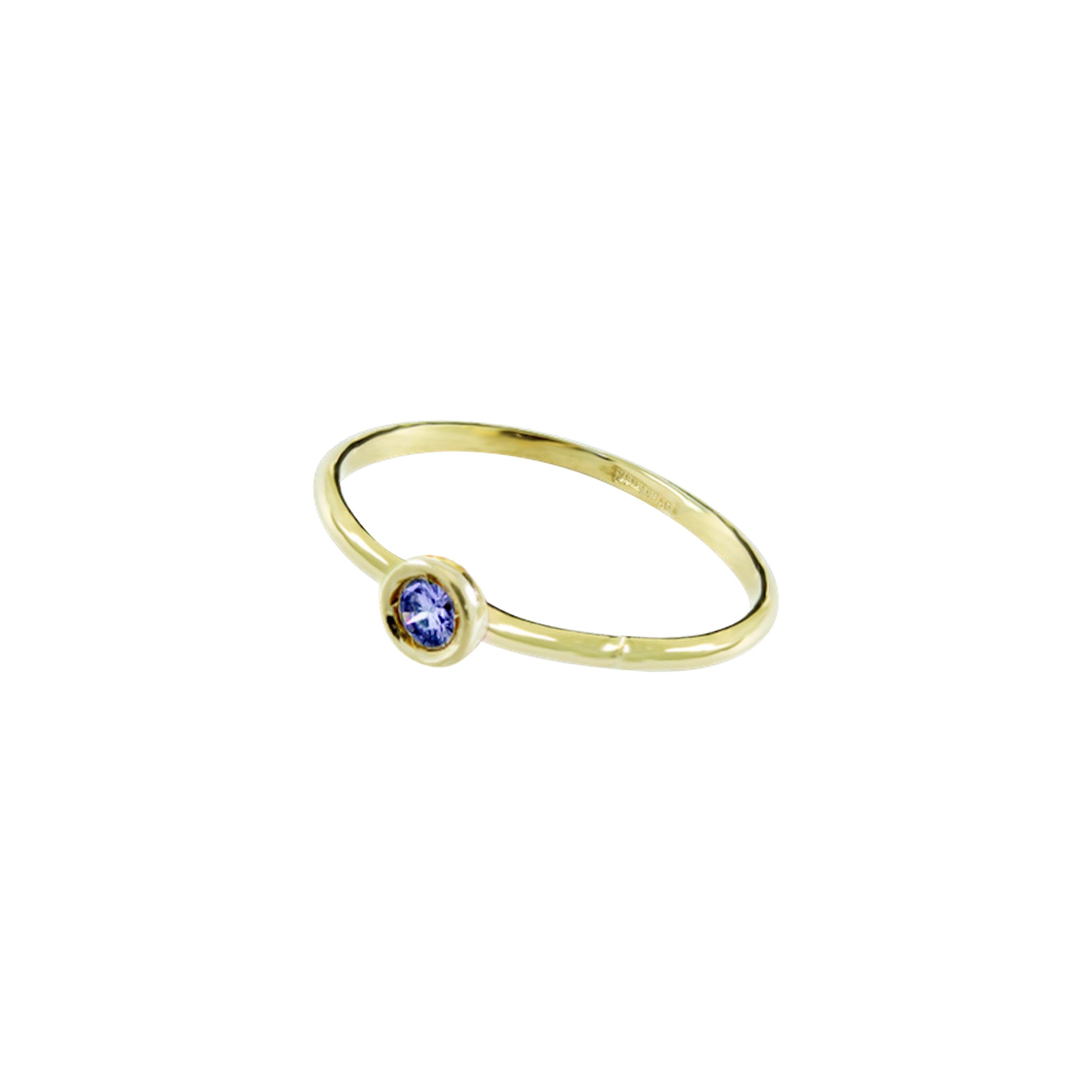 Annellino Italian Fine Jewellery Anillo apilable con tanzanita engastada en bisel de 18 quilates