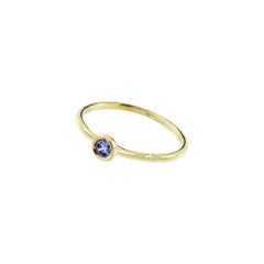 Annellino Italian Fine Jewellery Tanzanite Bezel Set 18kt Stacking Ring