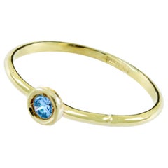 Annellino Italian Fine Jewellery Topaz Bezel Set 18kt Stacking Ring