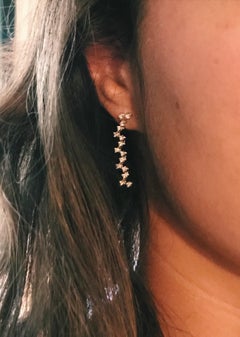 Annellino Italian Fine Jewellery White Diamond Drop 18kt White Gold  Earrings