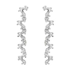 Annellino - Bijouterie d'art italienne en goutte en or blanc 18 carats avec diamants blancs  Boucles d'oreilles