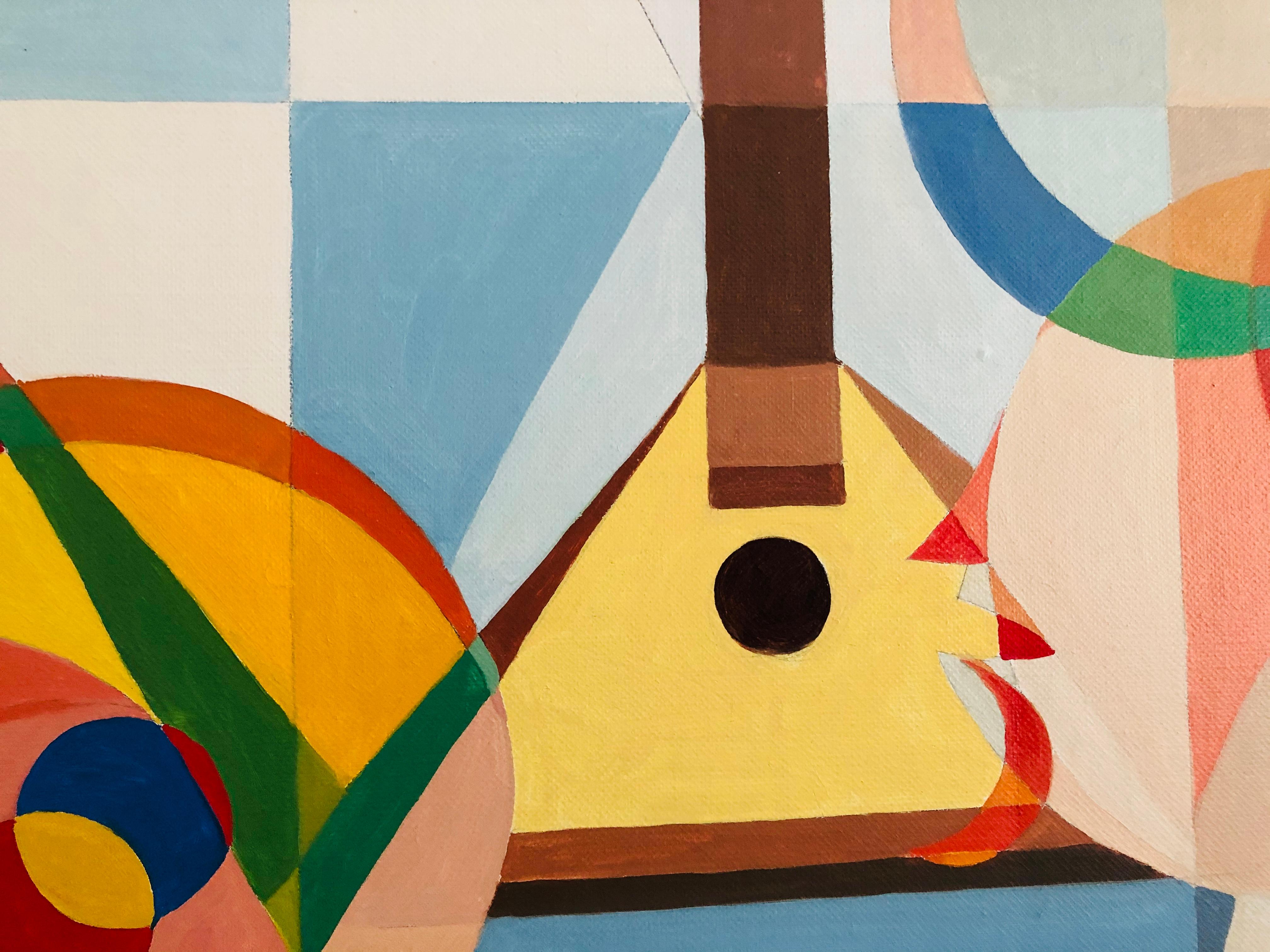 Balalaika Lesson by Annemarie Ambrosoli Oil on Canvas For Sale 2