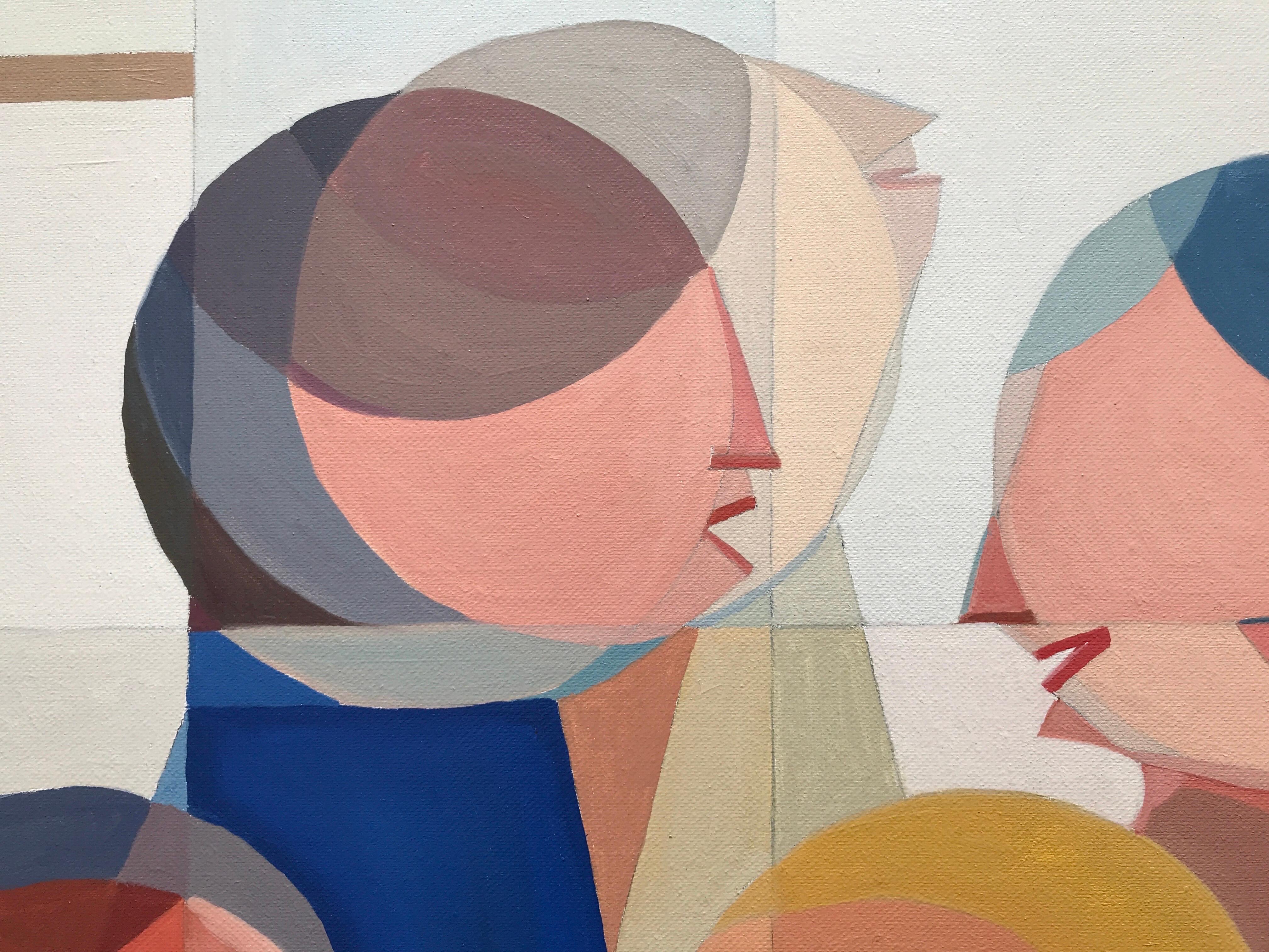 Ladies by Annemarie Ambrosoli, Oil on Canvas, 50x70 cm For Sale 6
