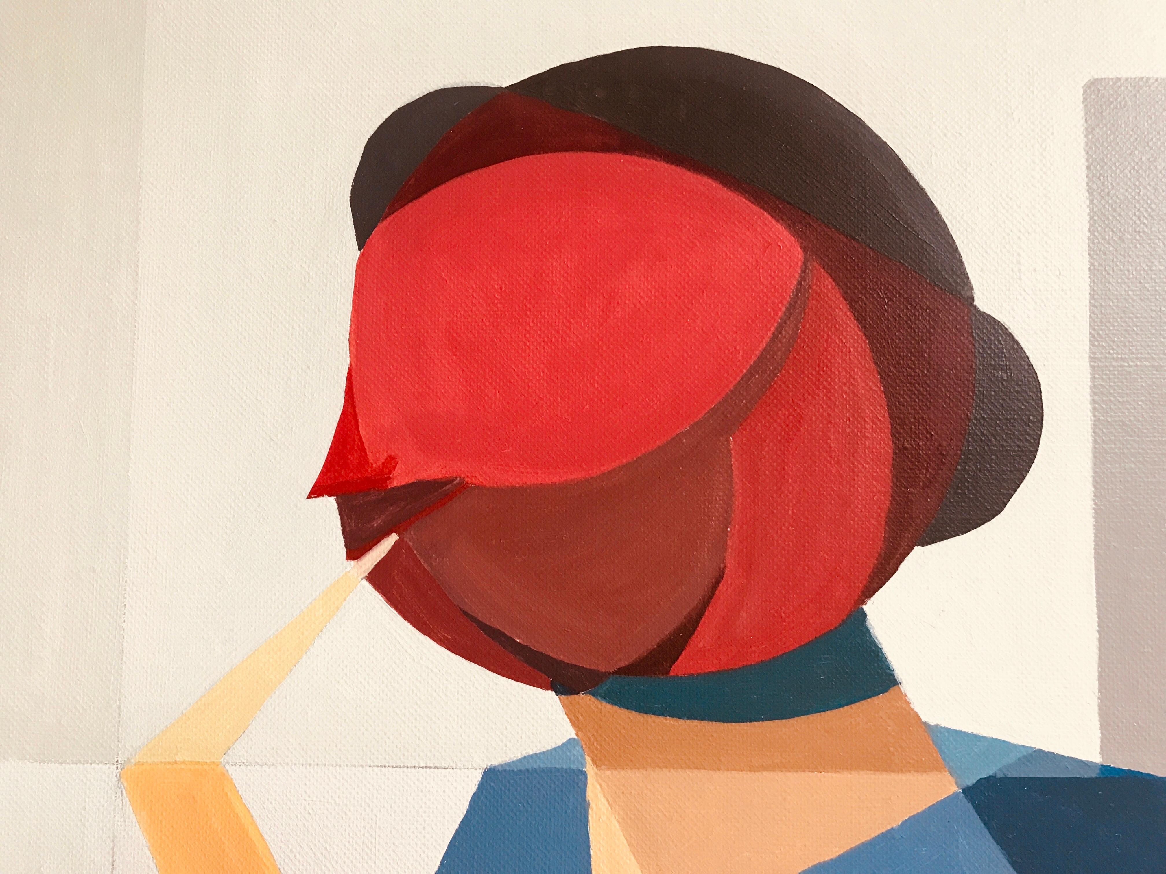 Magic Music Event by Annemarie Ambrosoli  Oil Abstract Figurative Geometric For Sale 6