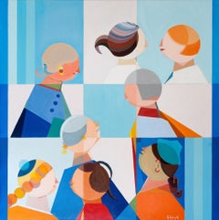 Women's Forum by Annemarie Ambrosoli, Pop Art, Oil on Canvas